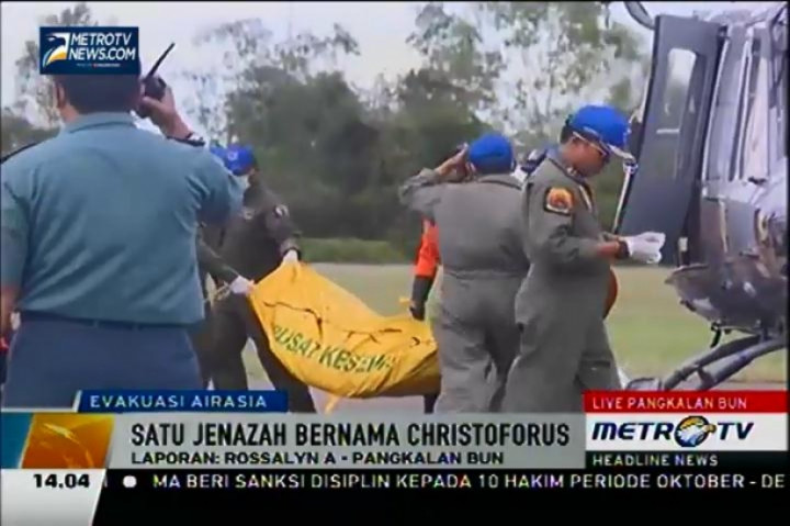 Empat Korban QZ8501 Tiba di Pangkalan Bun