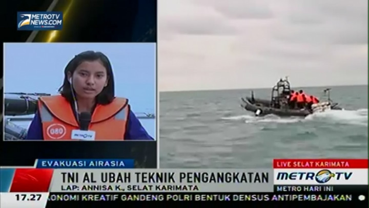 Terkendala Cuaca, Evakuasi Badan Pesawat QZ8501 Kembali Tertunda