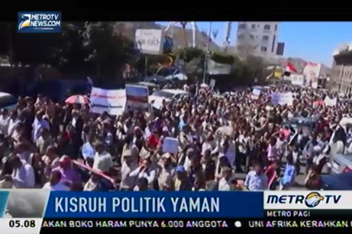 Unjuk Rasa Warga Yaman Protes Pembubaran Parlemen