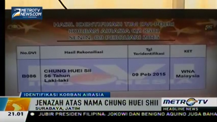Satu Lagi Korban AirAsia Berhasil Diidentifikasi Tim DVI