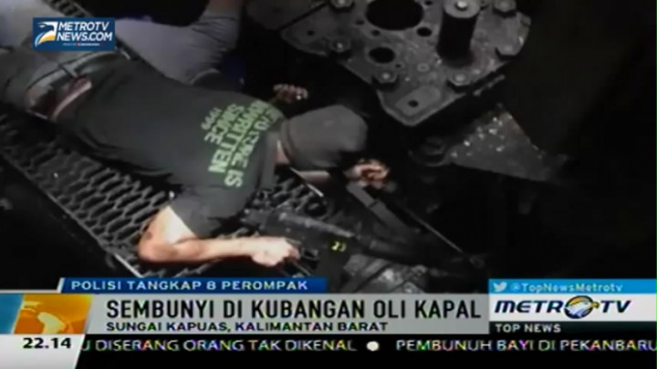 Takut Tertangkap, Delapan Perompak Sembunyi di Kubangan Oli Kapal