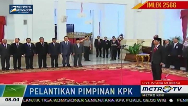 Presiden Lantik Tiga Pimpinan Sementara KPK