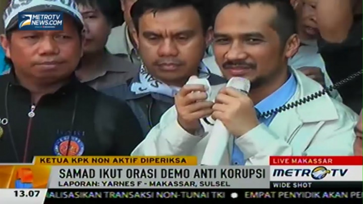 Samad Ikut Orasi Demo Anti Korupsi di Makassar