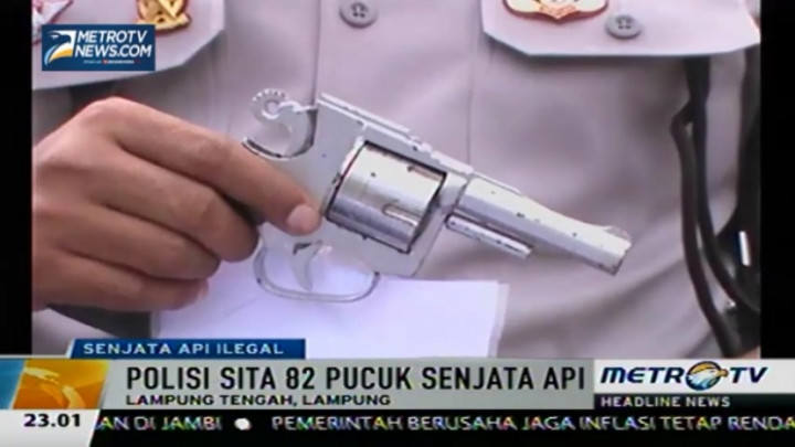 Razia Preman, Polisi Lampung Sita 82 Pucuk Senjata Api 