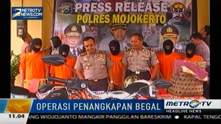Tujuh Pembegal di Mojokerto Berhasil Ditangkap