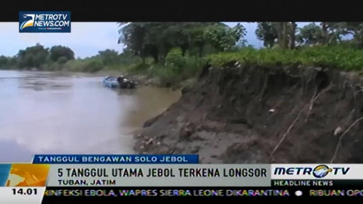 Lima Tanggul Utama Bengawan Solo Jebol