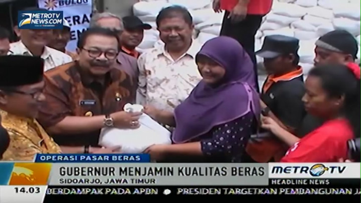 Gubernur Jatim Lakukan Sidak Operasi Pasar Beras