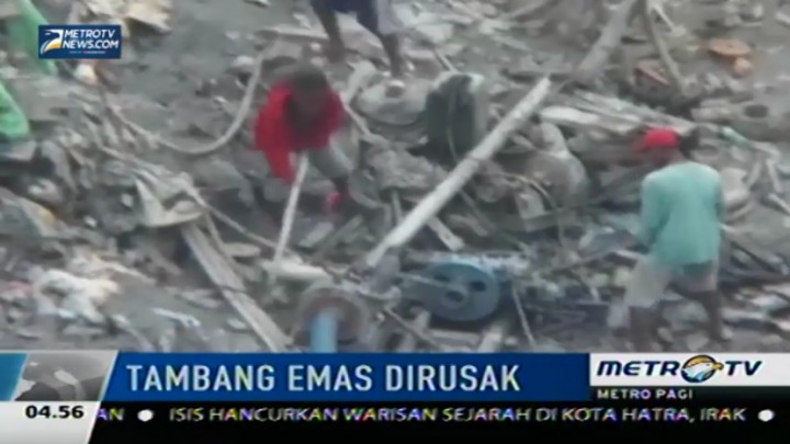 Ratusan Warga di Pulau Buru Rusak Tambang Emas