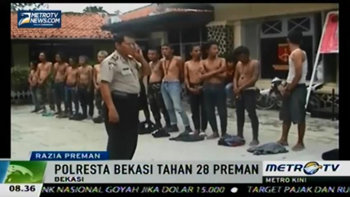 Ratusan Orang Terjaring Razia Preman di Wilayah DKI dan Bekasi
