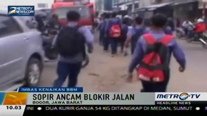 Sopir Angkot Mogok, Pelajar di Bogor Nekat Hadang Truk  