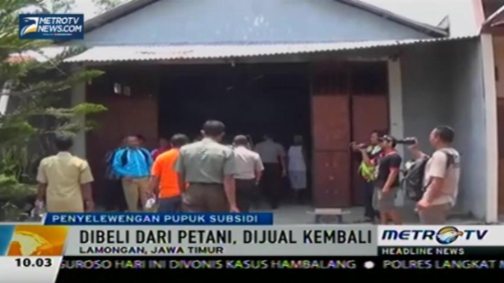 Polisi Gerebek Gudang Penimbunan Pupuk Bersubsidi di Lamongan 