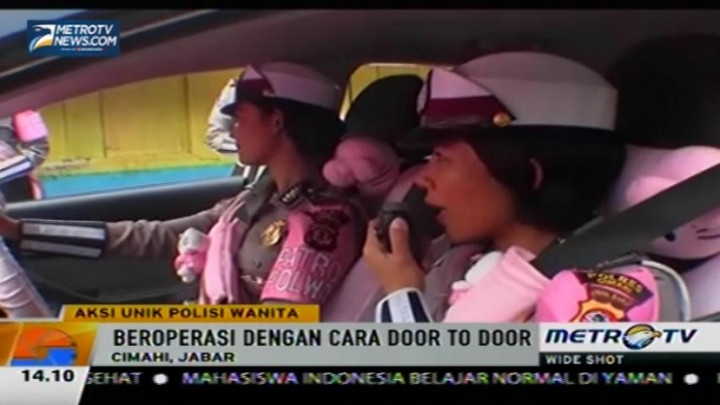 Gelar Operasi Simpatik, Polwan Cimahi Pakai Atribut Hello Kitty