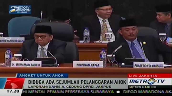 Sidang Paripurna DPRD DKI Membahas Hak Angket Terhadap Ahok