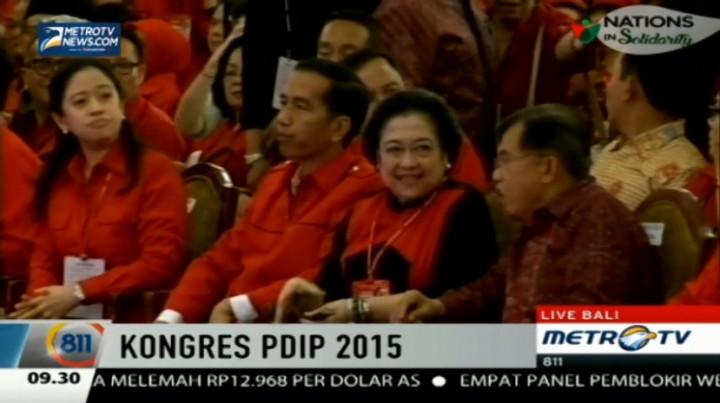 Jokowi Bersama Para Menteri Hadiri Kongres Keempat PDIP  