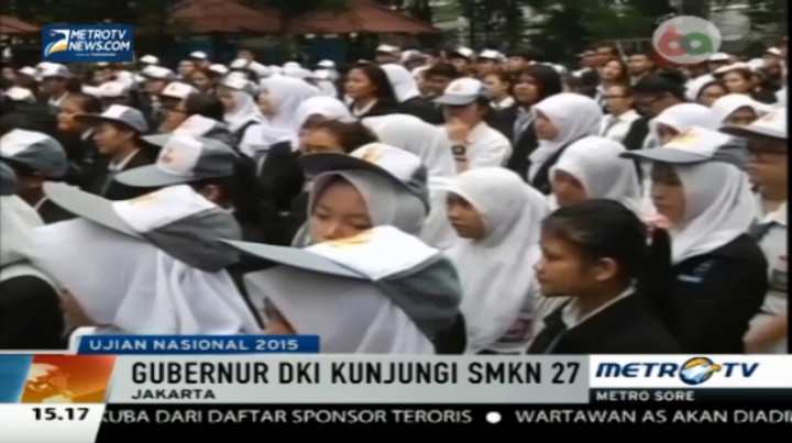 Hari Pertama UN, Ahok Kunjungi SMKN 27 Jakarta