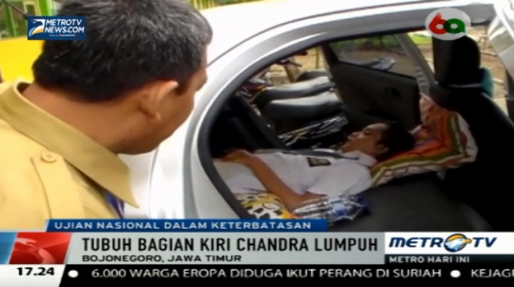 Gegar Otak, Siswa Ini Ikuti UN Sambil Berbaring di Mobil