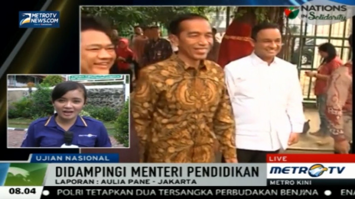 Hari Kedua UN, Jokowi Kunjungi SMAN 2 Jakarta