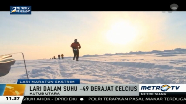 Lomba Lari Marathon Ekstrim Digelar di Kutub Utara
