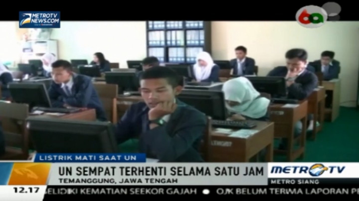 Trafo Terbakar, UN di SMK 17 Temanggung Tertunda Satu Jam 