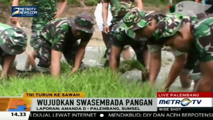 Wujudkan Swasembada Pangan, Anggota TNI Turun ke Sawah