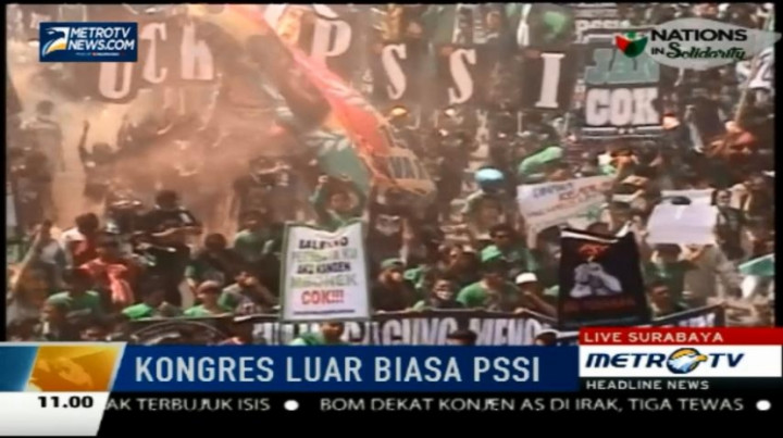 Aksi Ribuan Bonek Tak Mengganggu KLB PSSI