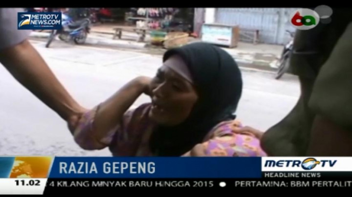 Gepeng Menangis Histeris Ketika Dirazia