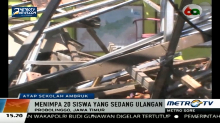 Atap Sekolah Ambruk, Seorang Guru dan Tujuh Siswa Terluka 