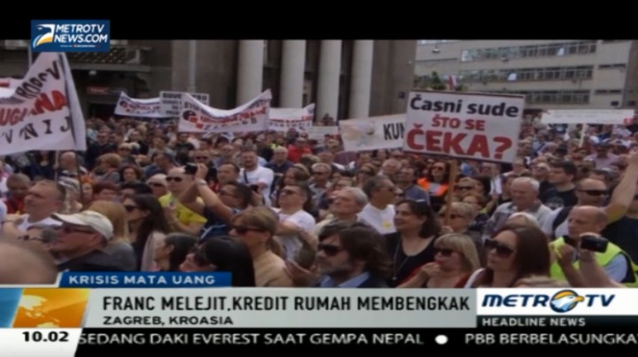 Ribuan Warga Kroasia Demo Tuntut Pengendalian Nilai Tukar Franc