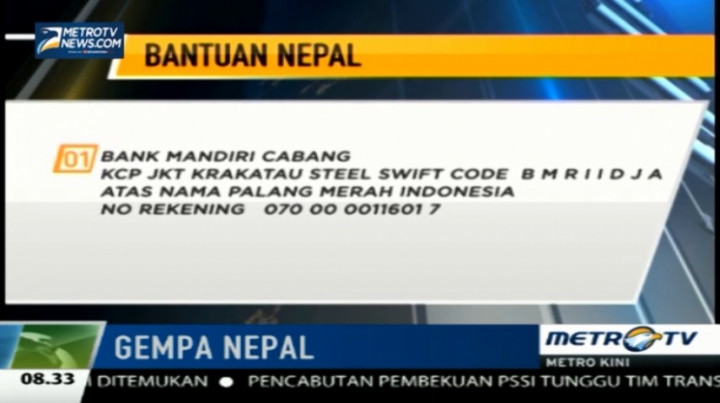 Salurkan Bantuan Anda untuk Nepal Lewat Rekening Ini