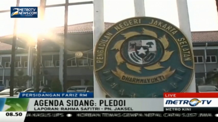 Sidang Pledoi Fariz RM Digelar Hari Ini