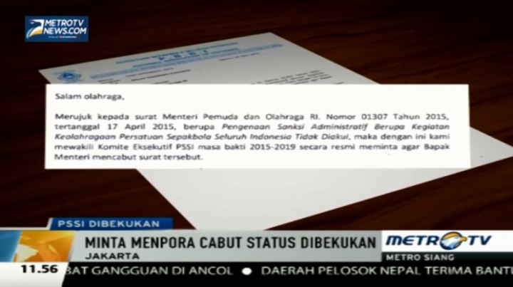 PSSI Minta Menpora Cabut SK Pembekuan 