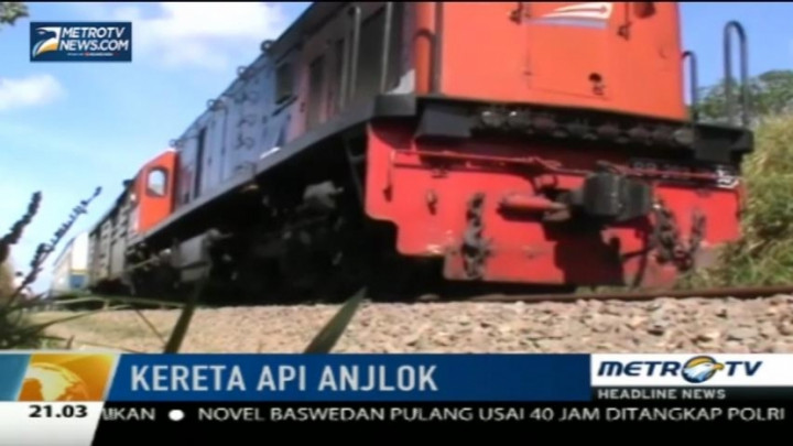 Kereta Api Tujuan Medan-Tanjung Balai Anjlok