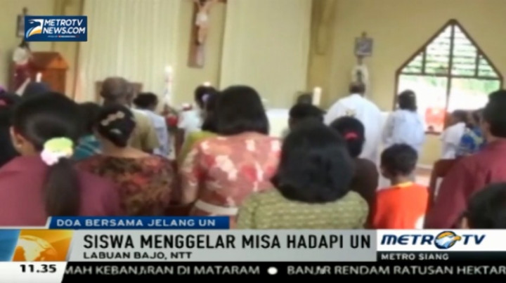Jelang UN, Ratusan Umat Katolik di Labuan Bajo Gelar Misa 