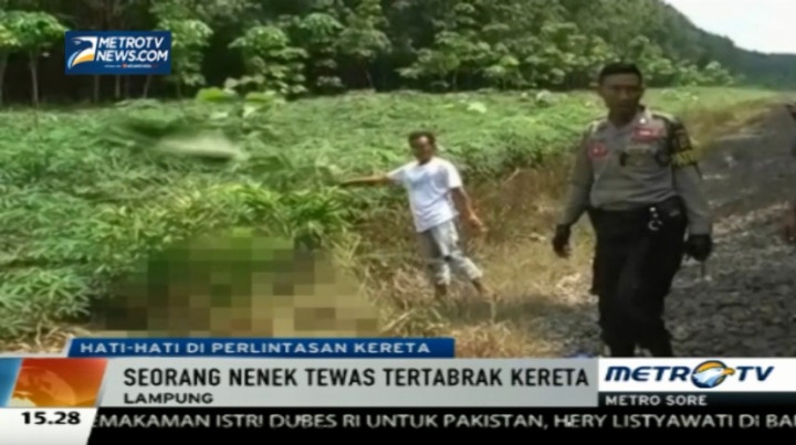 Seorang Nenek di Lampung Tewas Tertabrak Kereta