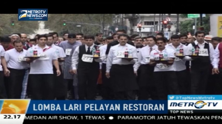 Ratusan Pelayan Restoran Antusias Ikuti Lomba Lari di Argentina