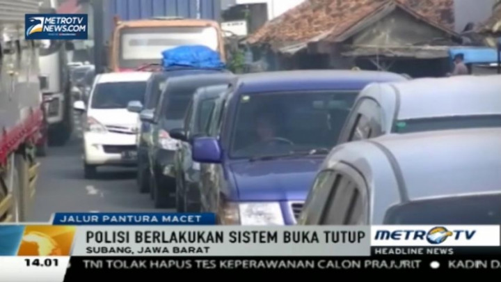 Jalur Pantura Macet, Polisi Berlakukan Sistem Buka Tutup