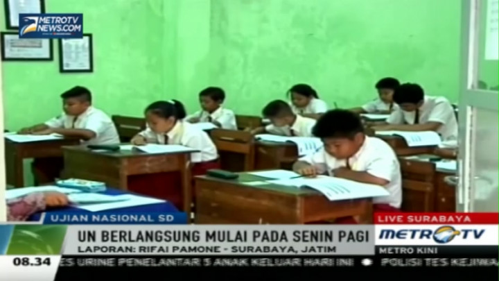 Pelaksanaan UN SD di Surabaya Berjalan Kondusif