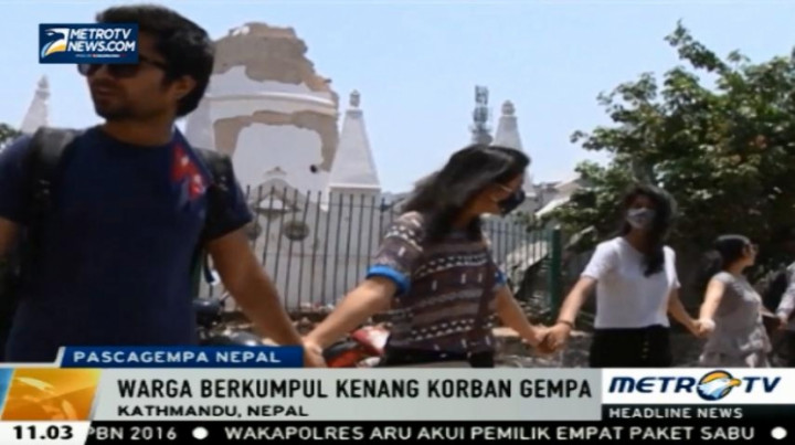 Warga Kathmandu Kenang Satu Bulan Peristiwa Gempa
