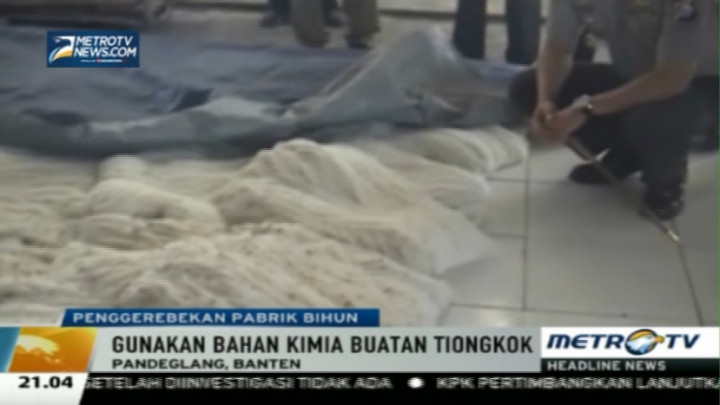 Gerebek Pabrik Bihun, Polda Banten Temukan Bahan Kimia Buatan Tiongkok