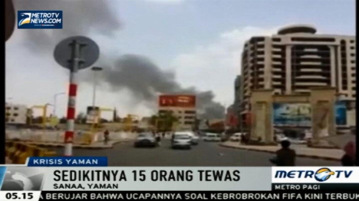 Koalisi Pimpinan Arab Saudi Serang Kota Sanaa, 15 Tewas