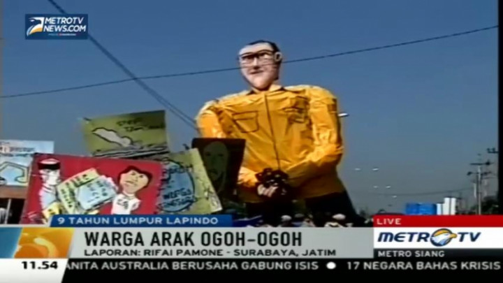 Warga Korban Lumpur Lapindo Arak 'Ical' 