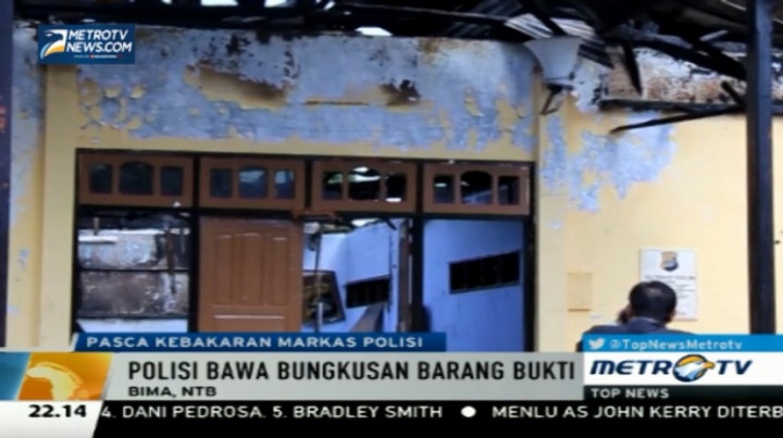 Polisi Gelar Olah TKP Kebakaran Mapolres Bima