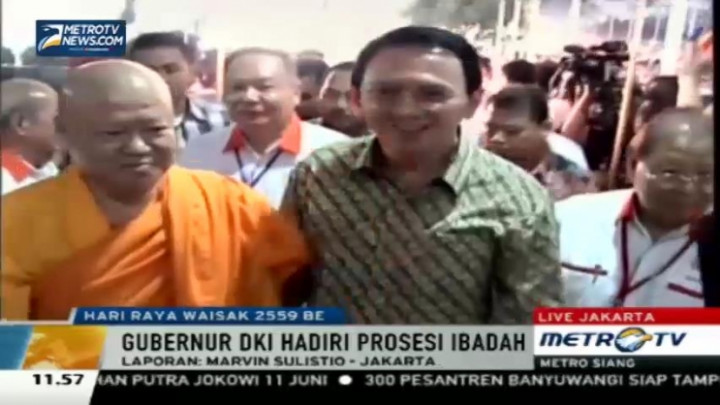 Ahok Hadiri Perayaan Waisak di Vihara Ekayana