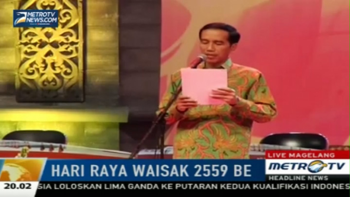 Jokowi Hadiri Puncak Perayaan Waisak di Candi Borobudur 