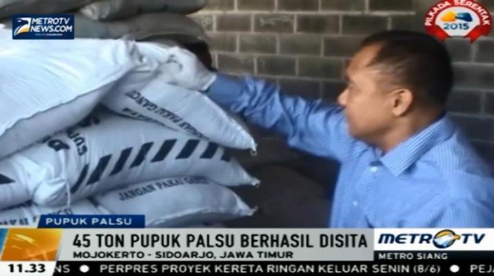 Dua Pabrik Pupuk Ilegal di Mojokerto Digerebek