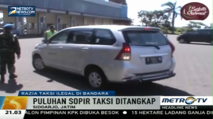 Aparat Gabungan Gelar Razia Taksi Ilegal di Bandara Juanda