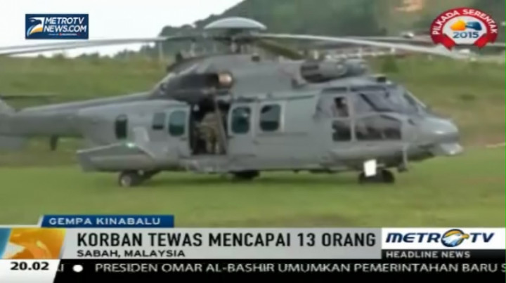 Pascagempa, Tim SAR Malaysia Cari Enam Pendaki di Gunung Kinabalu