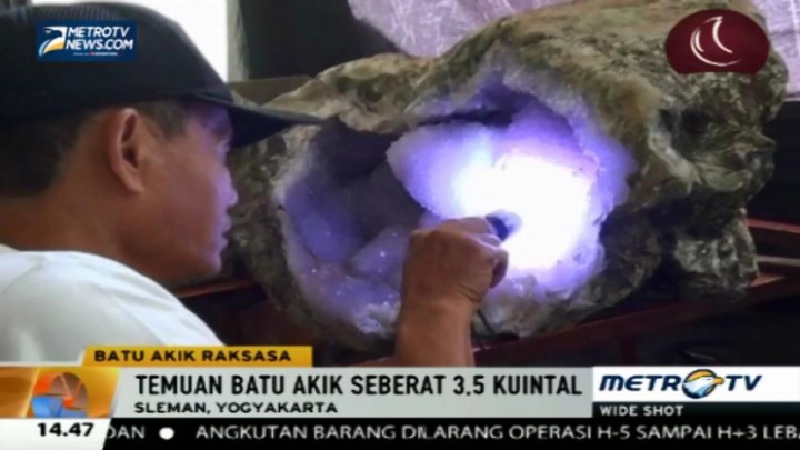 Heboh, Kakak Beradik Temukan Batu Akik Seberat 3,5 Kuintal 