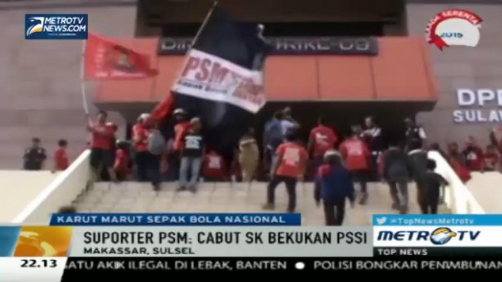Suporter PSM Tuntut Menpora Cabut SK Pembekuan PSSI 