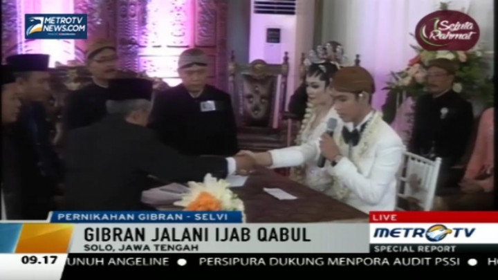 Gibran dan Selvi Resmi Jadi Suami-Istri 